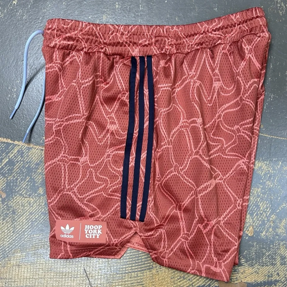 Adidas Hoop York City Basketball Shorts Medium IP6899 Pink  HYC 3 - Picture 3 of 12
